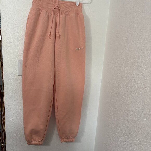 Nike Phoenix Fleece joggers Apricot Size XXS Baggy Drawstring - Picture 1 of 5